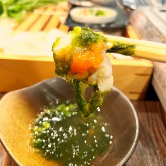 [Delicious] Octopus shabu-shabu course with fragrant green laver (5,000 yen including tax) with 7 dishes