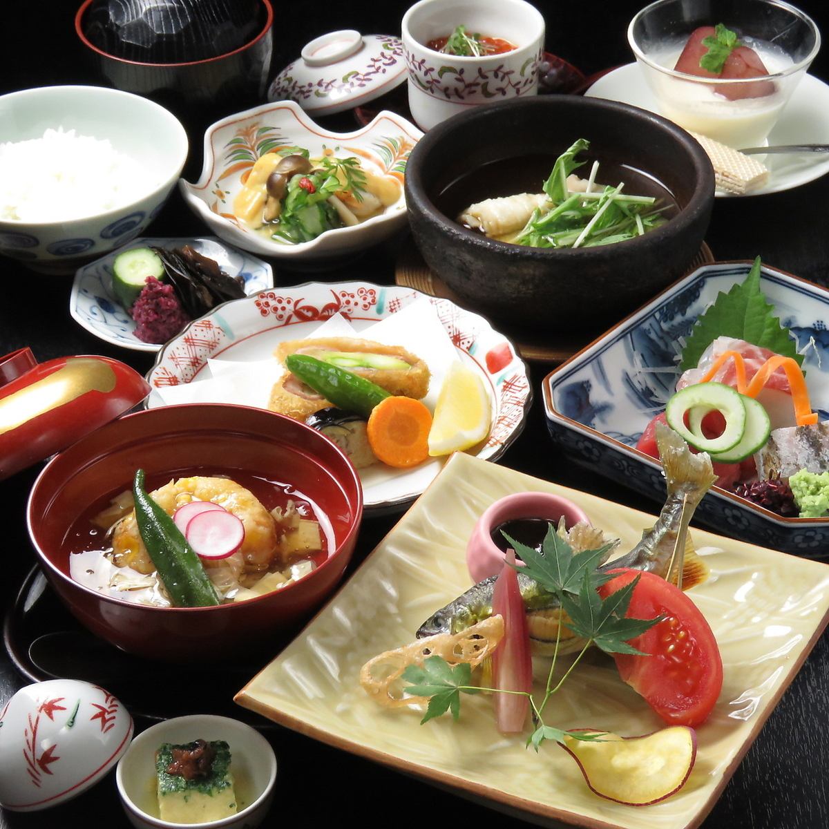 こだわりの創作和食で構成されたコースが豪華内容でおすすめです