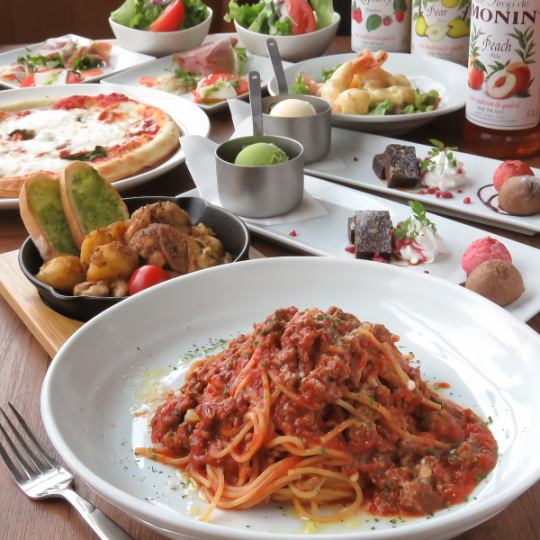 【女子会♪】ピザ2種＋デザート盛り付♪女子会限定コース2時間飲み放題8品4500円(税込)