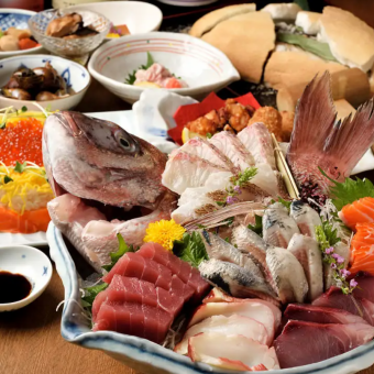 絶品！マハタの姿造りと地魚料理の漁師コース 120分飲み放題付6000円（税込）全10品