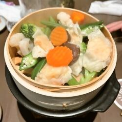 こだわり温野菜～エビワンタンのせ～