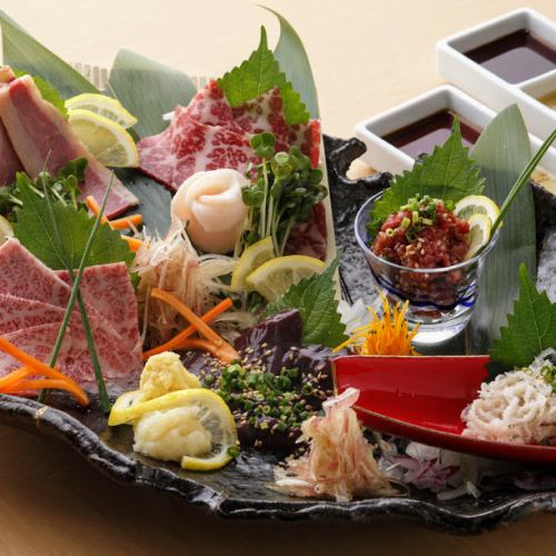 《Beef・Horse》Assorted meat sashimi (assorted 3 items/assorted 5 items)
