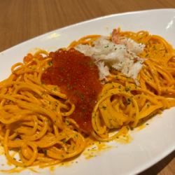 いくらとズワイガニクリームパスタ