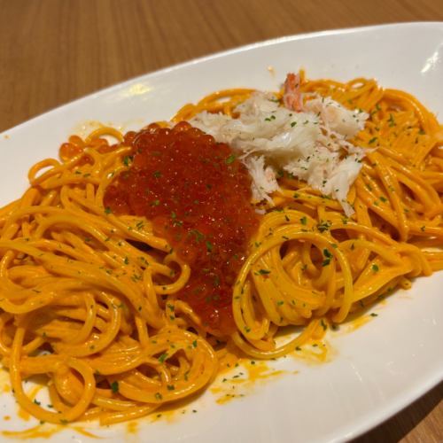 いくらとズワイガニクリームパスタ