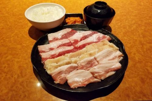メガ盛りセット（じゅーしーカルビ・豚バラ・テッチャン）300g