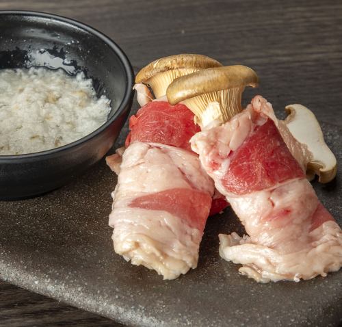 エリンギの牛カルビ焼き～とろろポン酢とともに～