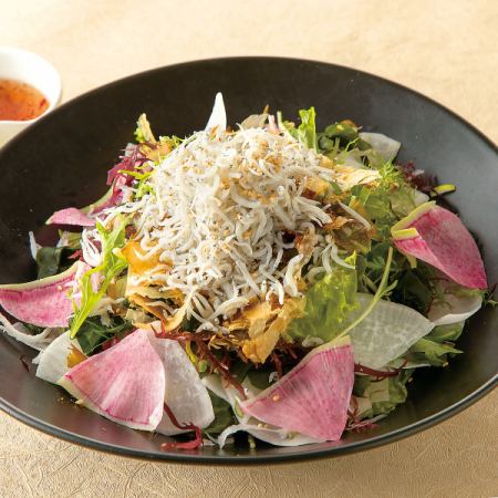 Shirasu Daikon Salad with Shibazuke Dressing (for 2 people)