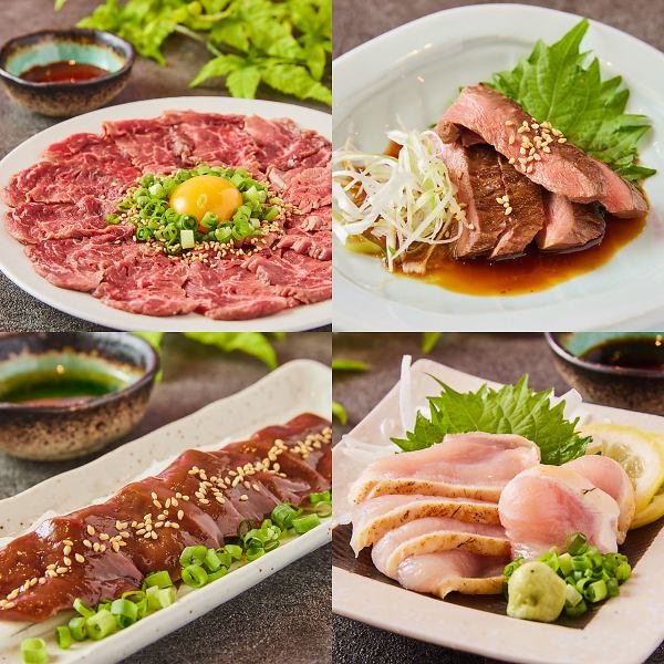 [1 minute walk from Odawara Station] Enjoy exquisite meat dishes in a private room ♪ Beef skirt steak yukhoe, "rare parts" horse liver, etc...