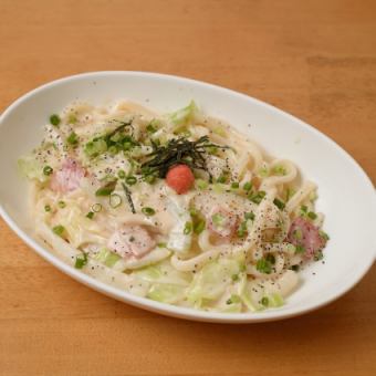 明太クリームうどん