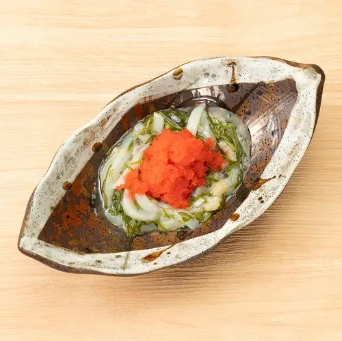 Squid with mentaiko (spicy cod roe)