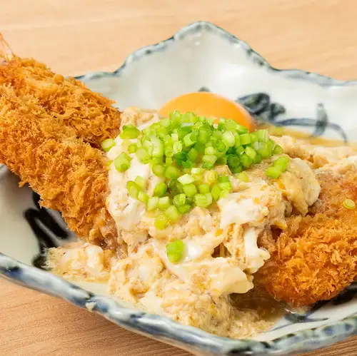 Shrimp tempura with egg