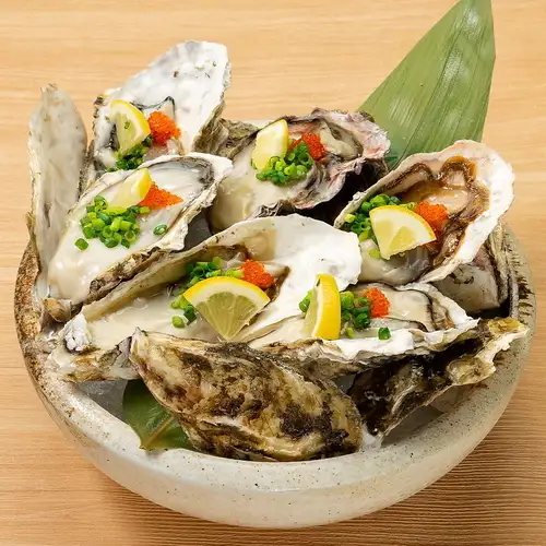 Raw oysters with ponzu sauce
