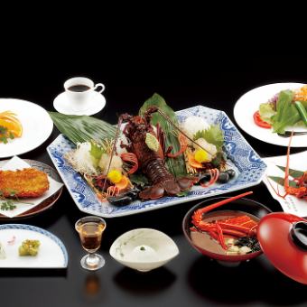 [Wakamatsu] A course where you can enjoy live lobster sashimi.A total of 11 dishes including grilled spiny lobster and sea bream