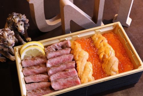 うにの２大名物弁当！【うにいくら肉重】と2種のお肉がのった【肉弁】