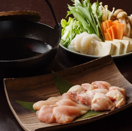 Choshu chicken grilled on a sukiyaki grill