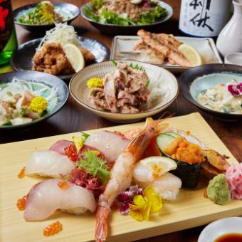 Eat and drink for three hours! Great value with all-you-can-eat yakitori and sushi, and all-you-can-drink alcohol! 112 dishes in total, 5,500 yen