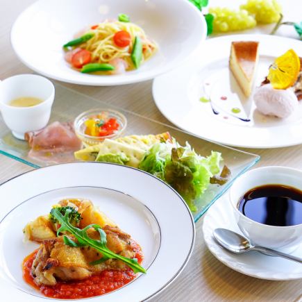 ≪お料理のみ≫前菜,パスタorピザ,チキングリルなど4品！【ルーフガーデンお手軽コース】3000円