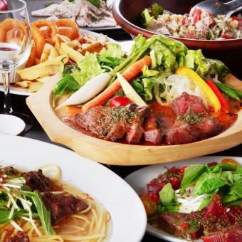 I want to eat meat!! Meat Festival ★☆ Rare beef steak combo course 6,000 yen with 10 dishes and 2 hours all-you-can-drink