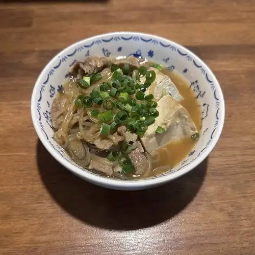 meat and tofu