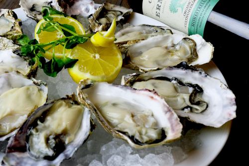 Fresh raw oysters delivered all year round! One-coin raw oysters available every day as part of a course!