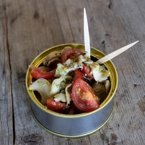 Whelk with pesto sauce