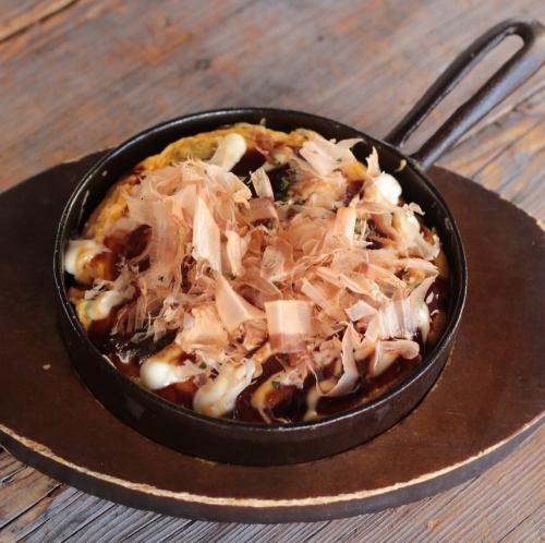 Shrimp and squid okonomiyaki-style tortilla