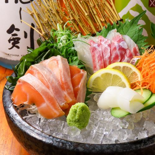 This restaurant is proud of its sashimi.