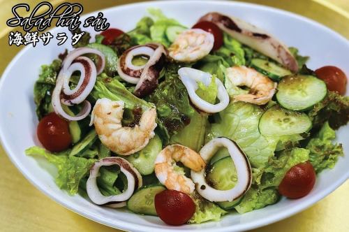 One plate of seafood salad