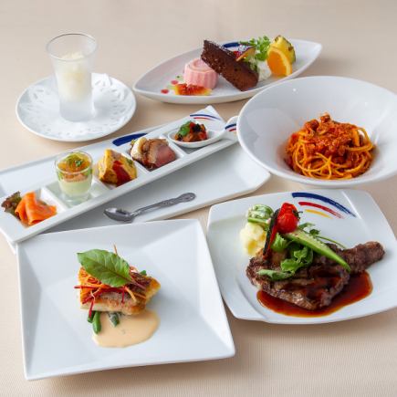 記念日にがっつり食べたい方にオススメ☆天空のフルコースペアディナー7000円（税込）