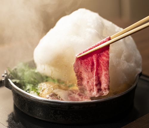 [Lunch only] Kuroge Wagyu beef sirloin cotton candy sukiyaki with Musashizen + toast drink