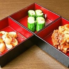 Assortment of 3 kinds of kimchi