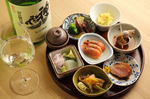 [Sake tasting set included] Great value set menu! Evening drink set \2,980