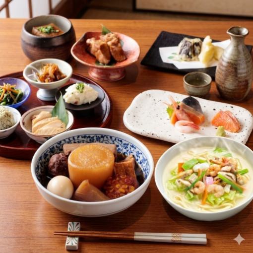 The perfect ending is our hugely popular champon! A luxurious 5500 yen course (with 120 minutes of all-you-can-drink) also includes our famous black oden.