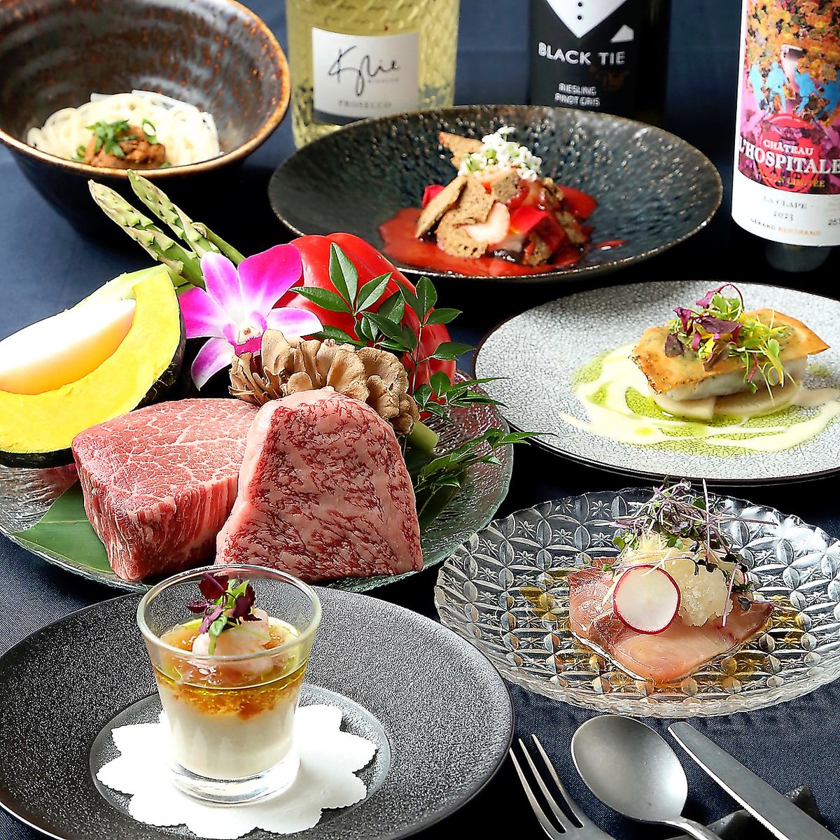 本格鉄板焼堪能♪ランチコース3500円~、ディナーコース7700円~