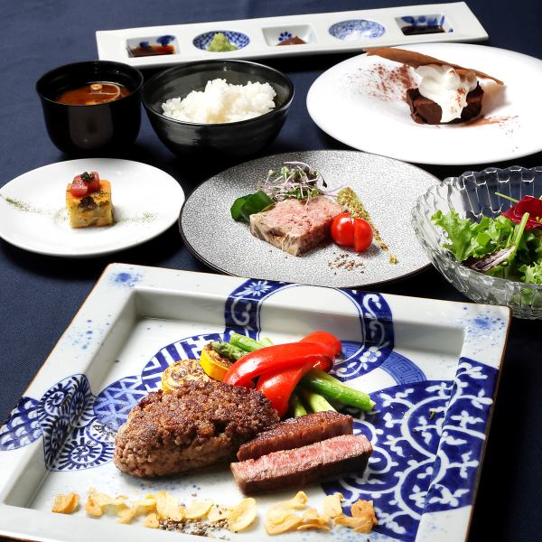 【Lunch】季節の前菜、メイン、サラダ、デザートなどがついたランチコース3,500円/4,500円/6,000円~ご用意