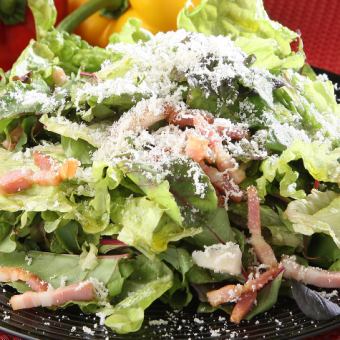 Carved Parmigiano cheese and bacon salad S