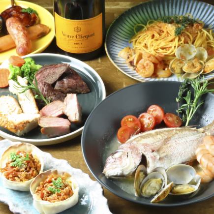 グリルビーフを含んだ全10品コース{2時間生ビール含む飲み放題付き(L.O90分)} 5500円