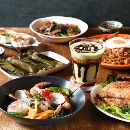 超值十道菜套餐，含180分鐘暢飲，含生啤酒（含稅4,980日圓）