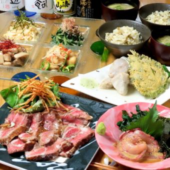 歓送迎会など宴会にピッタリ♪前菜から〆まで全6品＋120分飲み放題付き　5000円（税込）