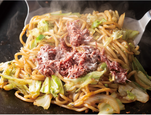 Japanese-style corned beef fried noodles