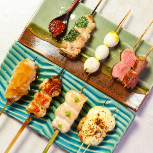 Assortment of 7 types of skewers