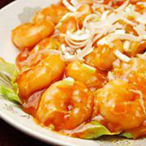 Stir-fried shiba shrimp chili sauce / shrimp cashew nuts