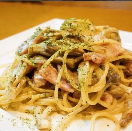 ポルチーニクリームのパスタ