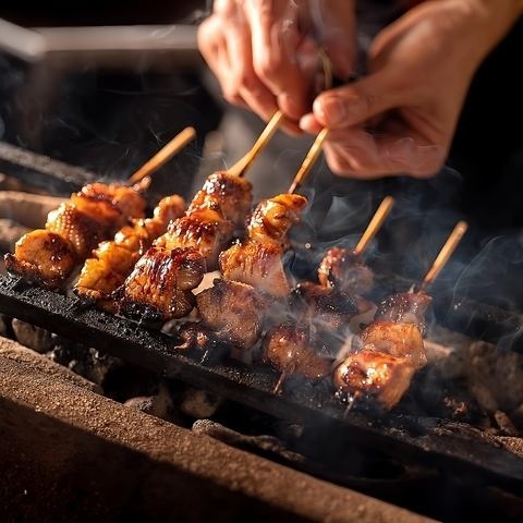 【炭火焼き鳥食べ放題】お得すぎる!大山地鶏の炭火焼き鳥食べ放題!