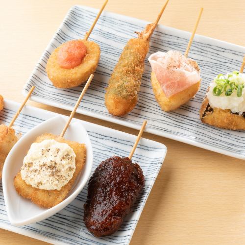 【串カツ】1本150円(税込)～ 看板商品の味噌串かつも！