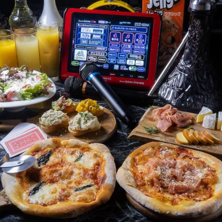 包廂保證!披薩自選,或以優惠券可享特價套餐。 5道菜及2小時無限暢飲,5,500日圓(含稅)