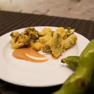 そら豆とオクラのフリット