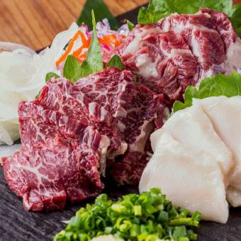 ◆和牛に馬肉と鶏肉と、肉三昧♪贅沢に松コース(10品)2.5時間飲み放題付コース6980円⇒6000円!!!