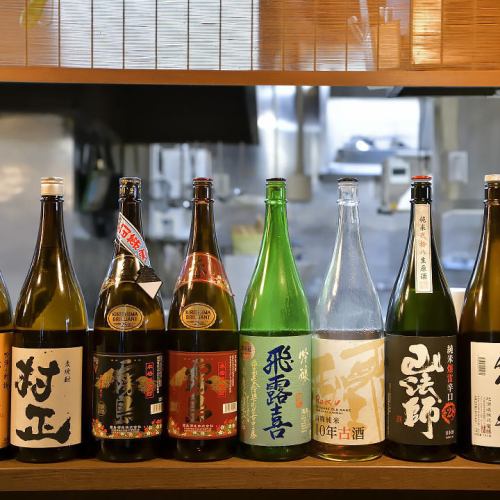 Local sake from all over the country that goes well with fish