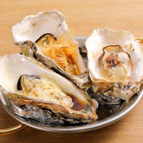 ちよ名物焼き牡蠣3種食べ比べ3種